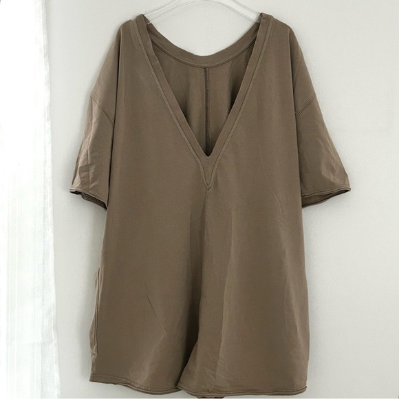 🍂NWOT Free People Hot Shot Tee Romper. Dark Tan. Size: Medium. - Picture 5 of 12